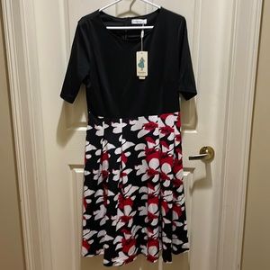 Nemidor short sleeve floral printed dress (sz 14)